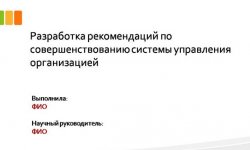 Дипломная презентация по системе управления организацией