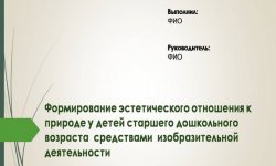 Дипломная презентация по формированию эстетического отношения