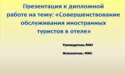 Дипломная презентация по услугам питания в гостиницах