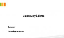 Дипломная презентация по заказным убийствам