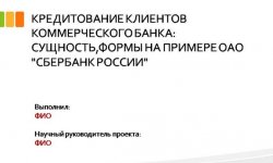 Дипломная презентация по кредитованию