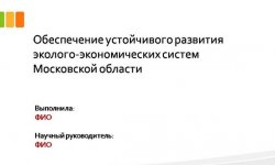 Дипломная презентация по развитию эколого-экономических систем