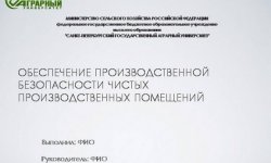 Дипломная презентация по обеспечению производственной безопасности