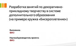 Дипломная презентация по разработке занятий
