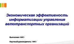 Дипломная презентация по экономической эффективности