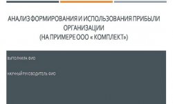Дипломная презентация по прибыли организации