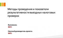 Дипломная презентация по налоговым проверкам