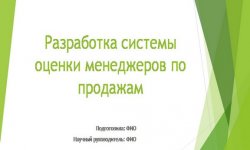 Дипломная презентация по системе оценки менеджеров