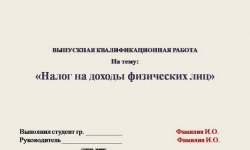 Дипломная презентация по налогу на доходы