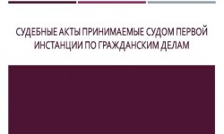 Дипломная презентация по судебным актам