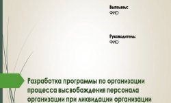 Дипломная презентация по организации процесса высвобождения персонала