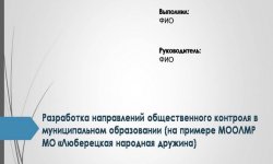 Дипломная презентация по общественному контролю в муниципальных образованиях