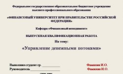 Дипломная презентация по денежным потокам