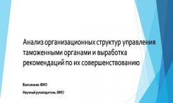 Дипломная презентация по управлению таможенными органами