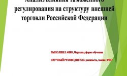Дипломная презентация по таможенному регулированию