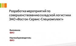 Дипломная презентация по совершенствованию складской логистики