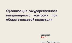 Дипломная презентация по организации ветеринарного контроля
