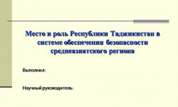 Дипломная презентация по системе обеспечения безопасности региона