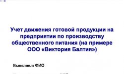 Дипломная презентация по учету движения готовой продукции