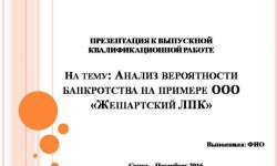 Дипломная презентация по вероятности банкротства