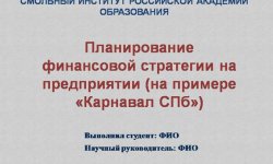 Дипломная презентация по финансовой стратегии