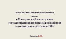 Дипломная презентация по материнскому капиталу