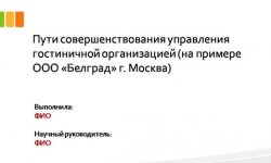 Дипломная презентация по управлению гостиницей