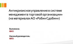 Дипломная презентация по антикризисному управлению