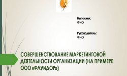 Дипломная презентация по маркетинговой деятельности
