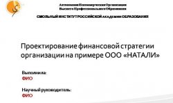 Дипломная презентация по финансовой стратегии